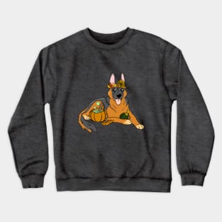 German Shephard Fall Druid | DND Dog | Sunflower Pumpkin Cauldron Crewneck Sweatshirt